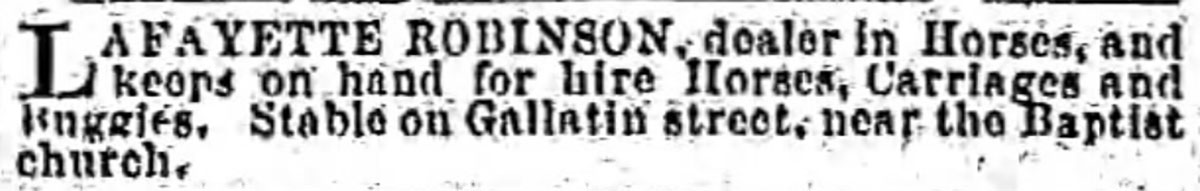 Lafayette Robinson continued operation of business began by his father.